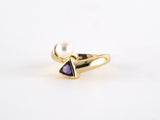 902244 - Gold Amethyst Pearl By-Pass Ring