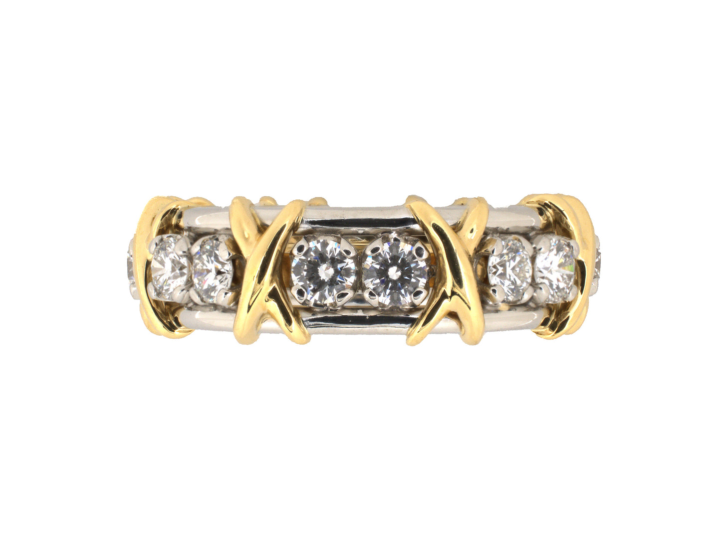902245 - Gold Diamond Tiffany Schlumberger Signature X Eternity Ring