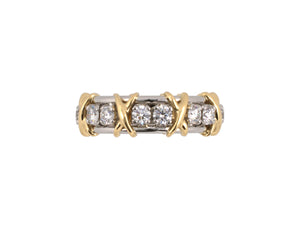 902245 - Gold Diamond Tiffany Schlumberger Signature X Eternity Ring