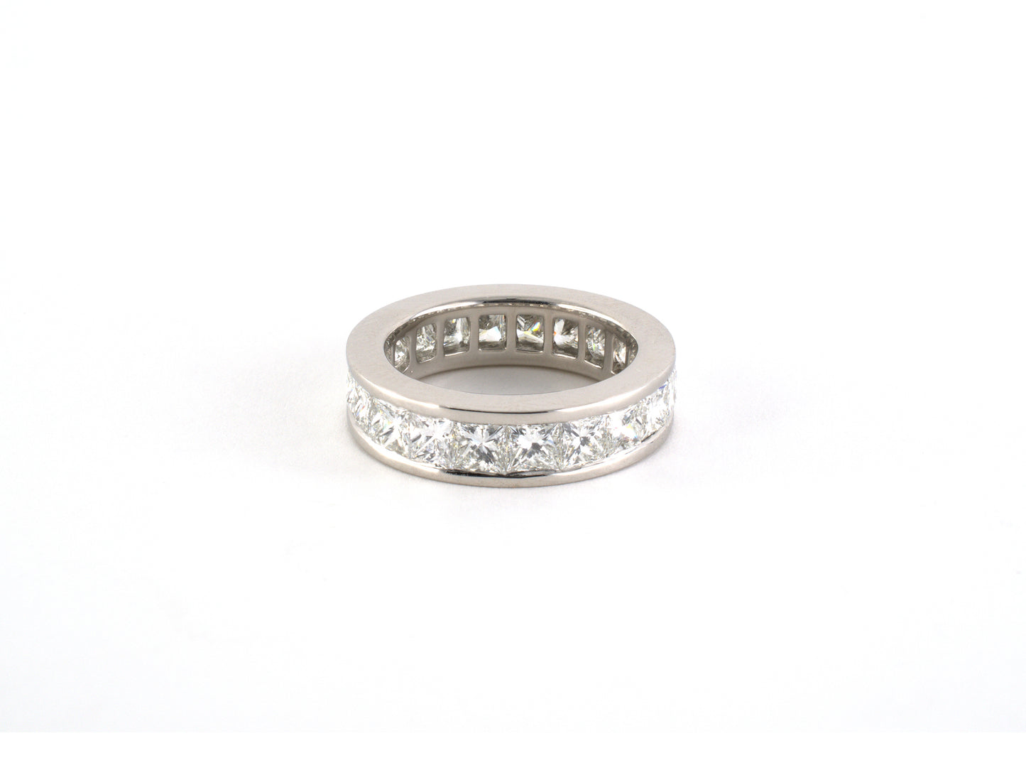 902247 - SOLD - Platinum Princess Cut Diamond Eternity Ring Size 4 3/4