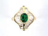 902249 - Gold Diamond AGL Emerald Cocktail Ring