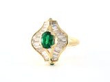 902249 - Gold Diamond AGL Emerald Cocktail Ring