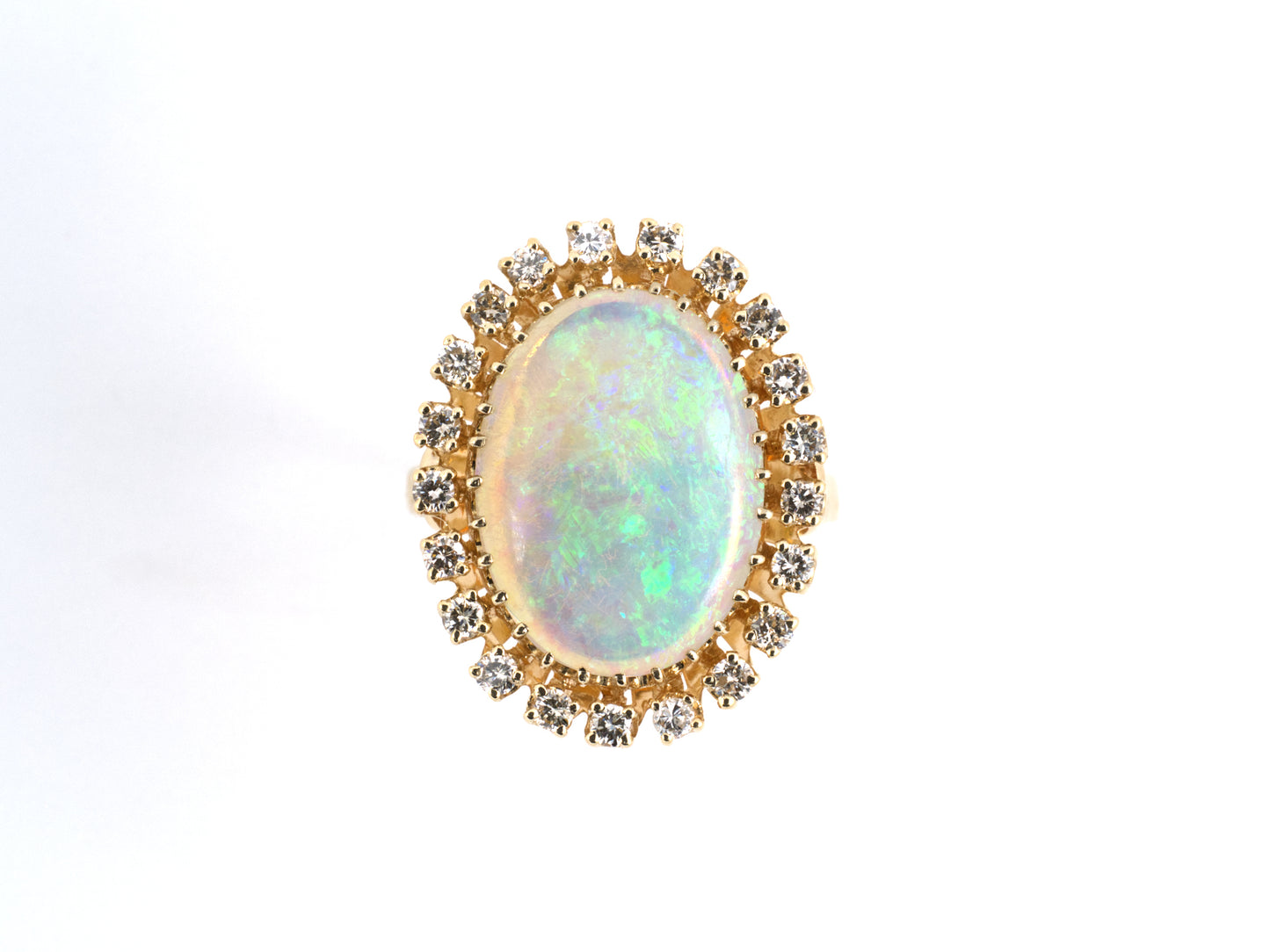 902251 - SOLD - K. Goldschmidt Gold Opal Diamond Ring