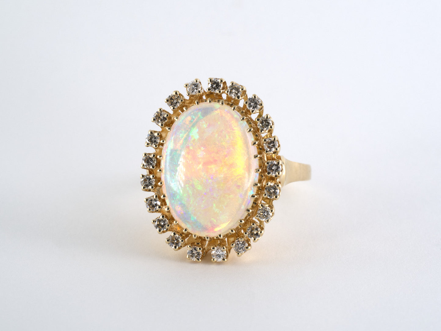 902251 - SOLD - K. Goldschmidt Gold Opal Diamond Ring