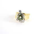 902253 - Zava Gold Green Beryl Diamond Asymmetrical Cluster Ring