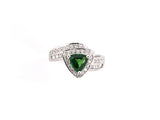 902255 - Gold Diamond Tsavorite Triangle Cluster Ring