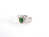 902255 - Gold Diamond Tsavorite Triangle Cluster Ring