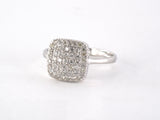 902260 - Gold Diamond Pave Set Square Cluster Size 6 Ring