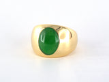 902263 - Gold Jadeite GIA Gents Gypsy Ring