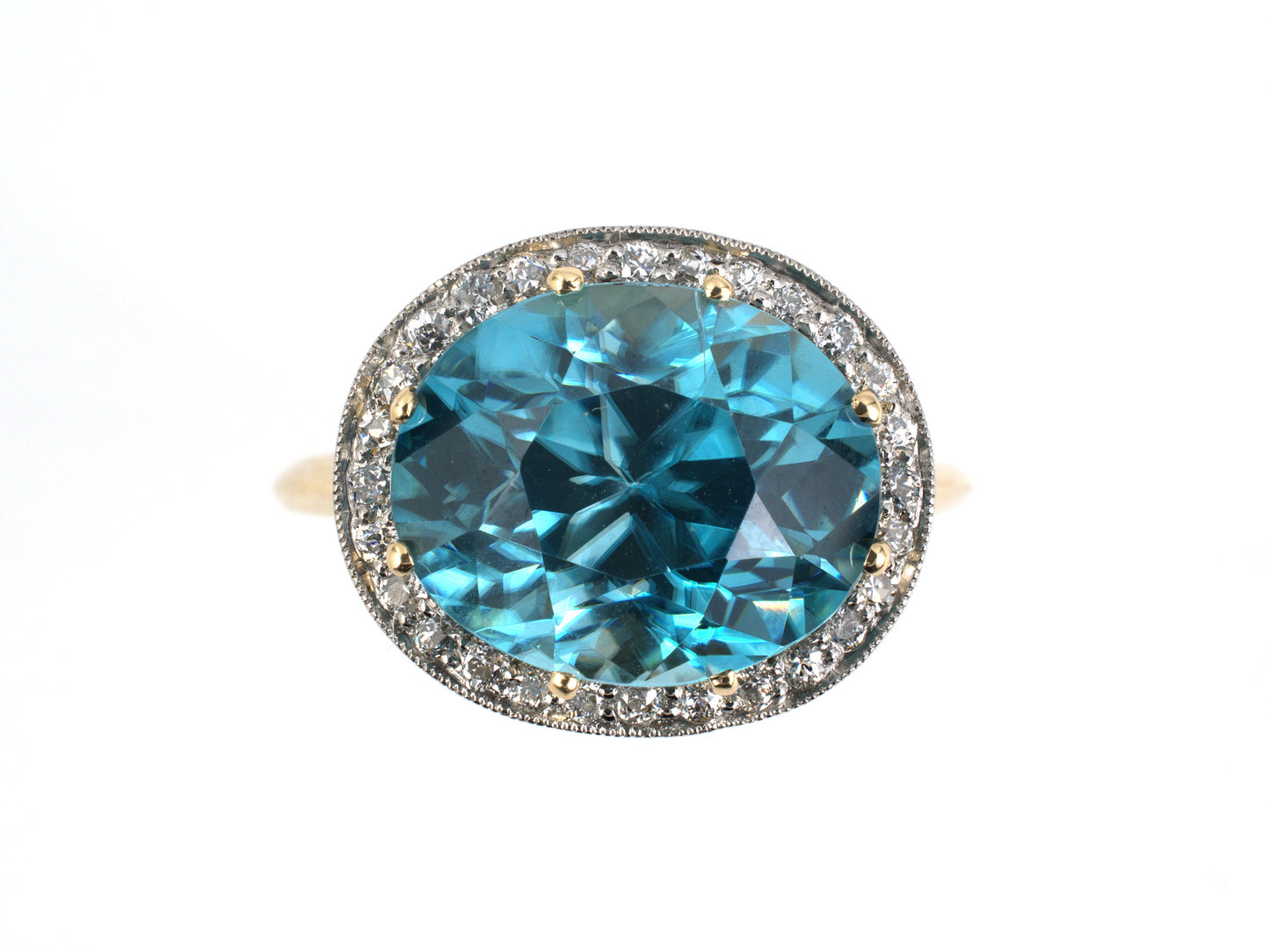 902265 - SOLD - Edwardian Platinum Gold Zircon Diamond Ring
