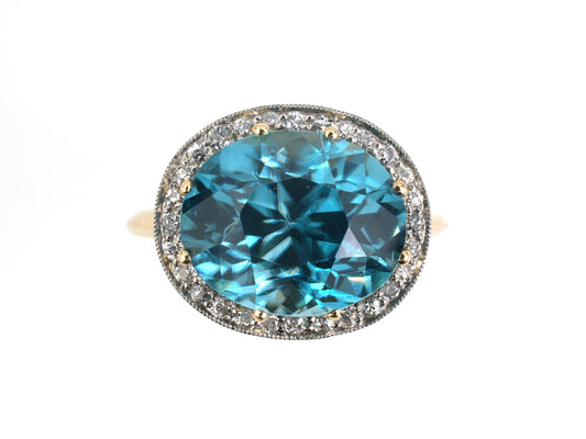 902265 - SOLD - Edwardian Platinum Gold Zircon Diamond Ring