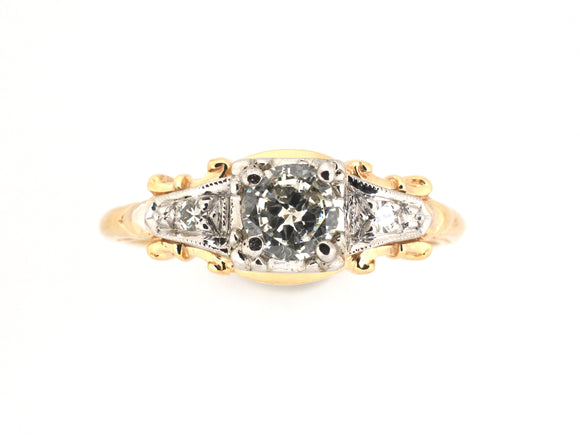 902267 - Circa 1950s Orange Blossom Gold Diamond Engagement Ring