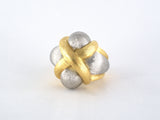 902268 - Dunay Gold Platinum Sabi Domed "X" Ring