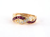 902271 - Oscar Heyman Gold Calibre Ruby Diamond Wedding Ring