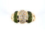 902273 - Bulgari Gold Diamond Peridot 3-Section Ring