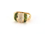 902273 - Bulgari Gold Diamond Peridot 3-Section Ring