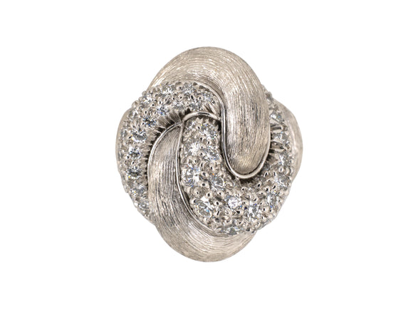 902276 - Dunay Platinum Diamond Pave Set Sabi Swirl Knot Ring