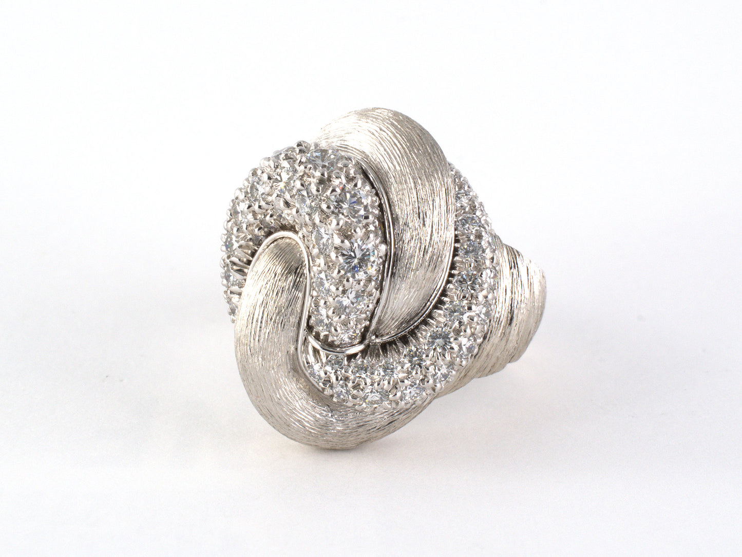 902276 - Dunay Platinum Diamond Pave Set Sabi Swirl Knot Ring