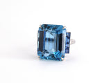 902289 - Circa 1950s Neiman Marcus Platinum Aqua Sapphire Ring