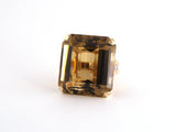 902292 - Retro Gold Platinum Citrine Diamond Triangular Shoulder Ornament Cocktail Ring