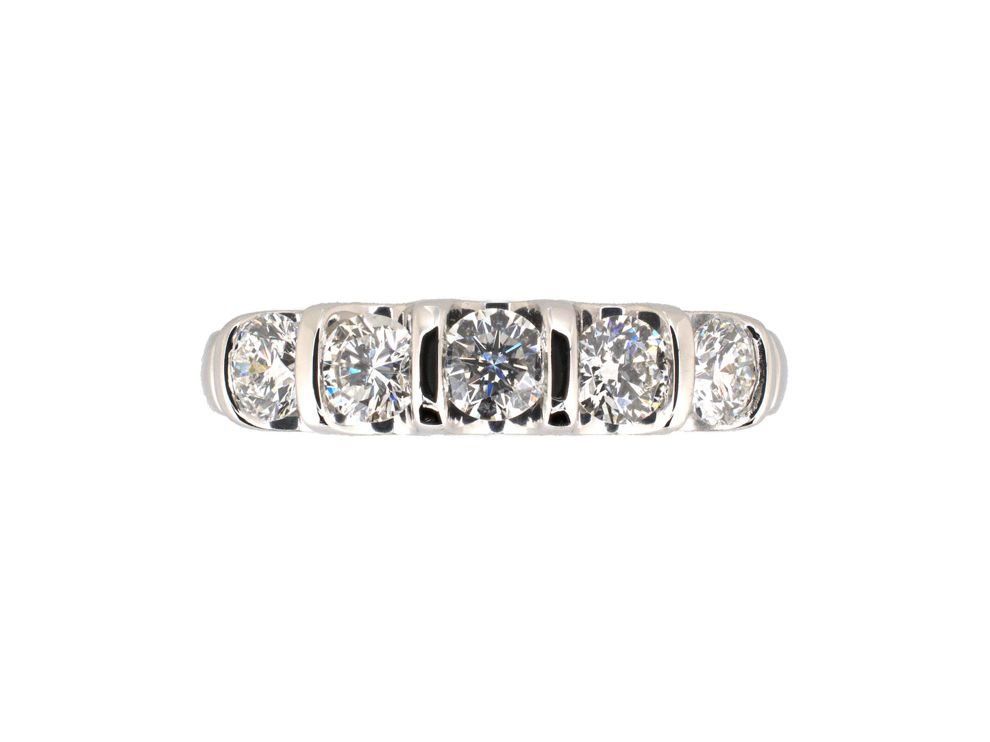 902297 - Gold Diamond 5-Stone Wedding-Band Ring