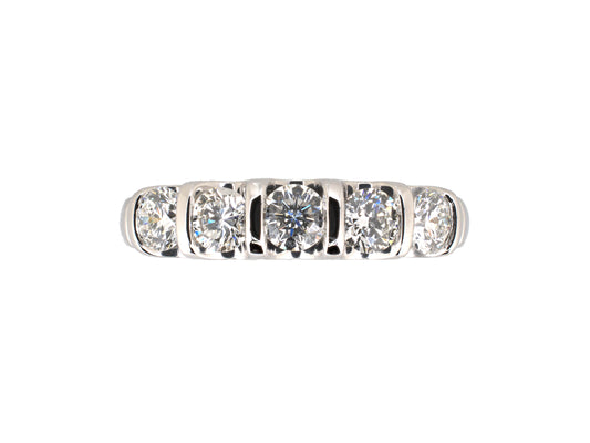 902297 - Gold Diamond 5-Stone Wedding-Band Ring