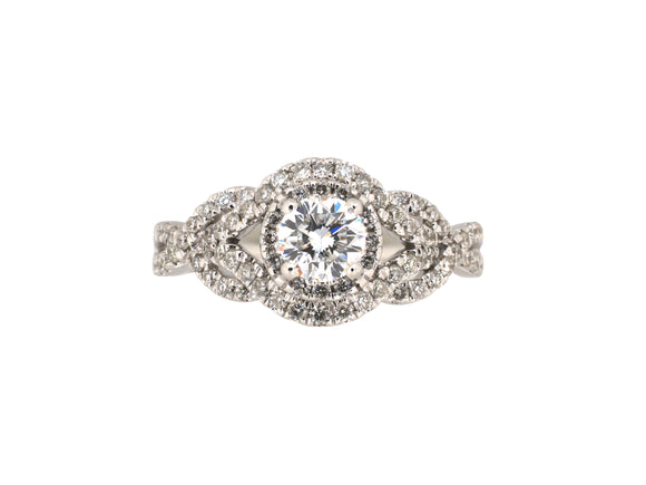 902303 - Gold GIA Diamond Woven Tiered Engagement Ring