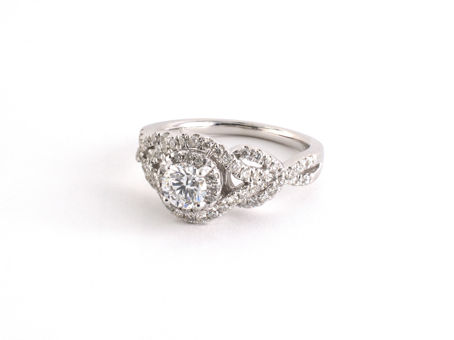 902303 - Gold GIA Diamond Woven Tiered Engagement Ring