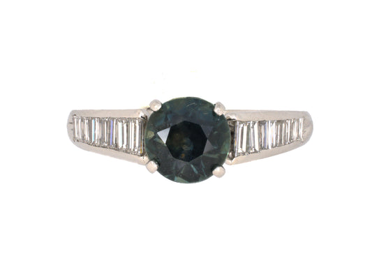 902306 - Platinum AGL Sapphire Montana Diamond Engagement Style Ring