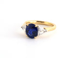 902309 - Gold Sapphire Diamond 3-Stone Ring