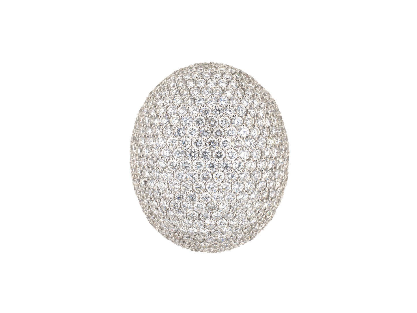 902311 - Italian Gold Pave Diamond Domed Dinner Ring