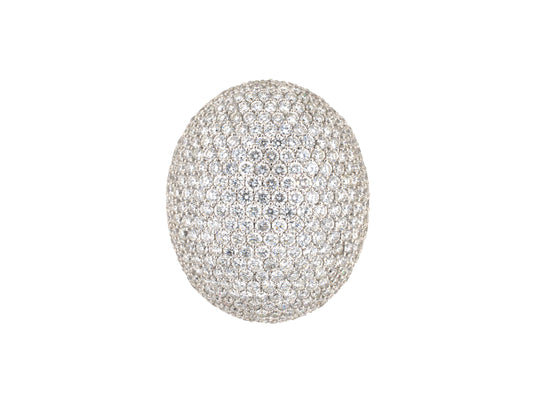 902311 - Italian Gold Pave Diamond Domed Dinner Ring