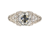 902314 - Cerro Legacy Platinum GIA Diamond Open Work Airline Chased Engagement Ring