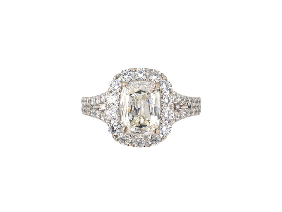 902319 - SOLD - Daussi Gold Diamond Cluster Engagement Ring