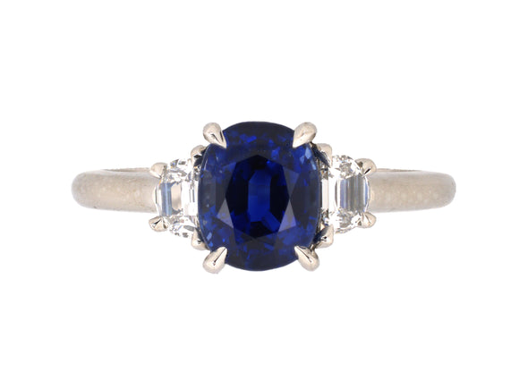 902323 - Platinum AGL Sapphire Diamond Engagement Ring