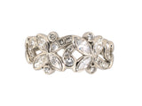 902324 - Circa 1950s Maurice Tishman Platinum Diamond Floral Wedding Band