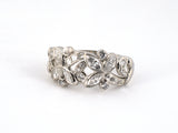 902324 - Circa 1950s Maurice Tishman Platinum Diamond Floral Wedding Band
