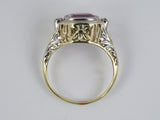 902325 - Edwardian Gold Platinum AGL Pink Sapphire Diamond Cocktail Ring