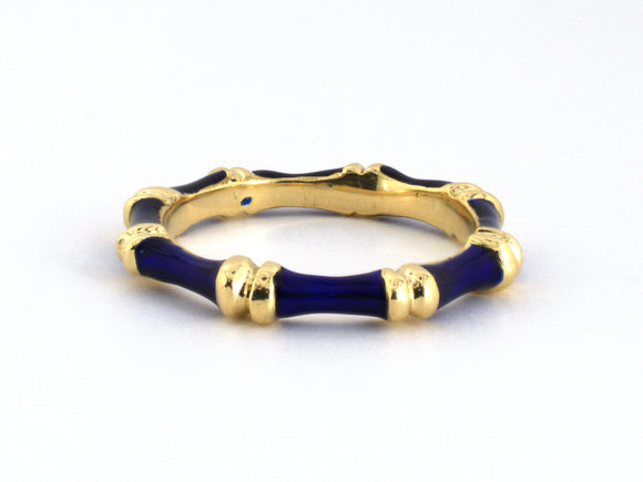 902327 - Gold Blue Enamel Eternity Ring