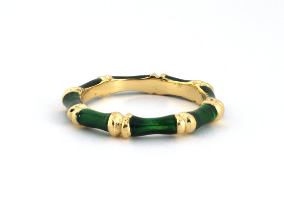 902328 - Gold Green Enamel Eternity Ring