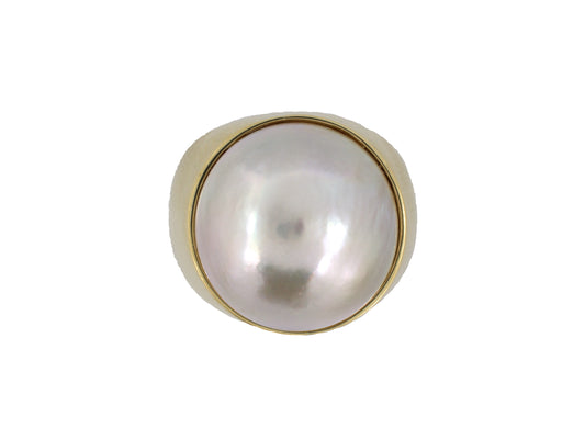 902334 - Gold Mabe Pearl Cocktail Ring