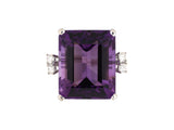 902336 - Gold Amethyst Diamond Cocktail Ring Size