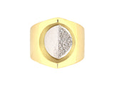 902339 - Gold Diamond Triangular Center Ornament 1/2 Circle Cocktail Ring