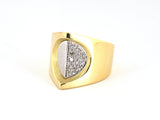 902339 - Gold Diamond Triangular Center Ornament 1/2 Circle Cocktail Ring