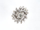 902341 - Gold Diamond Cluster Spray Swirl By Pass Ring