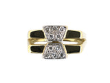 902343 - Gold Diamond 2-Tone Geometric Spread Center Ring