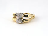 902343 - Gold Diamond 2-Tone Geometric Spread Center Ring