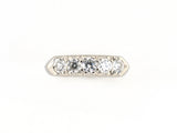 902344 - Circa 1950 Platinum Diamond 5-Stone Fishtail Wedding-Band Ring