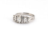 902356 - Gold Diamond 5-Stone Alternating Tapered Baguette & Marquise Wedding-Band Ring