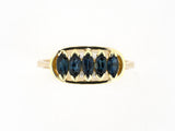 902358 - Gold Sapphire 5-Stone Wedding-Band Ring